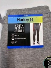 HURLEY FLEECE JOGGER SWEATPANTS Gray New
