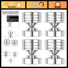 304 Stainless Steel Isolation Feet 4-Pack with Adhesives - Vibration Dampening P