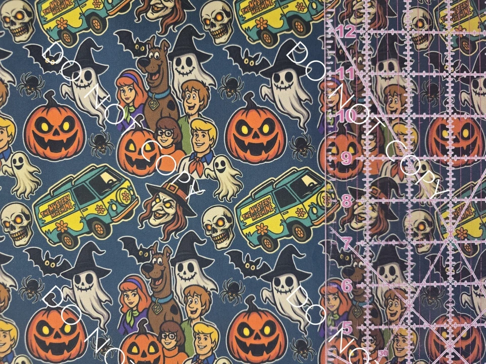 Custom Cotton Woven Fabric TV Show Scooby Doo Halloween by the 1/4 Yard 9x56 - Image 2 of 2