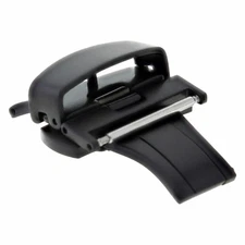 18MM FOR DEPLOYMENT BUCKLE CLASP WATCH BAND LEATHER STRAP  WATCH BLACK