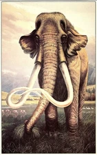 Imperial Mammoth Artist Postcard La Brea Tar Pits Museum Oversize Postcard