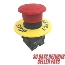 2NC 22mm Emergency Stop Push Button Switch Red Mushroom Equipment e Stop