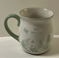 Fiddle & Fern Abide in my Love Embossed Coffee Mug John 15