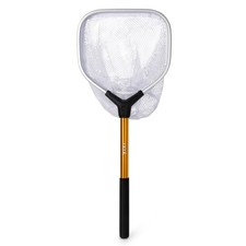 UMT Bait Net 8" Mesh Hoop with 12" Handle, Gold Aluminum Frame, Non-Slip Foam Gr