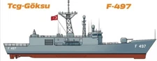 1/350 Oliver Hazard Perry Cl. Turkish Navy Frigate TCG Goksu Decals DNT-01056
