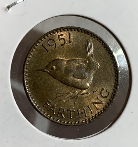 1951-53 Farthing Great Britain UK 2 Low Mint Only 5.7MM High Grade Value Coin