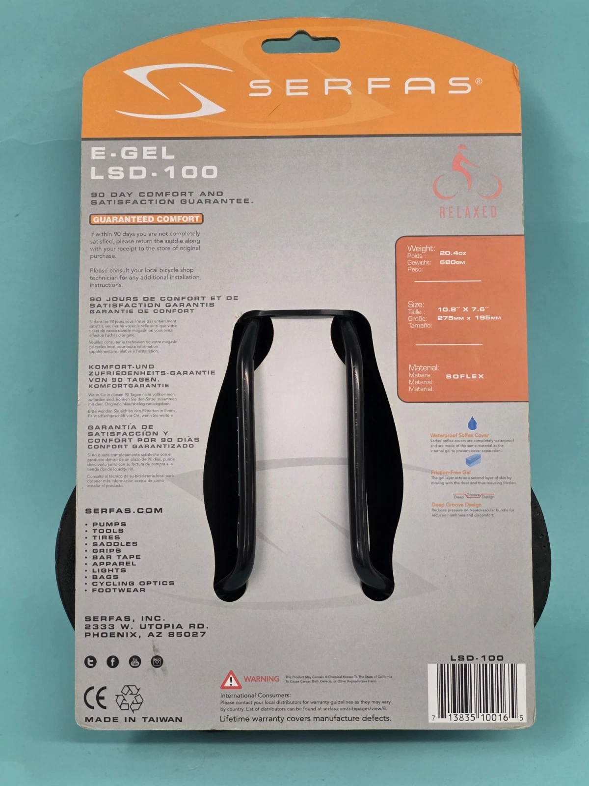 Serfas E-gel LSD 100 Saddle - Thumbnail 4