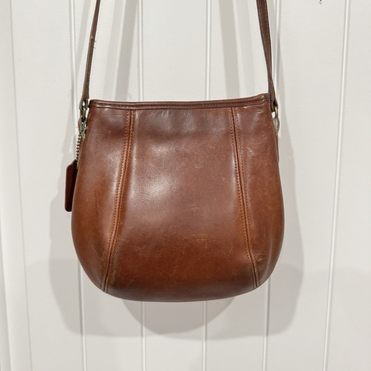 Coach 9990 Small Framed Pouch Bag British Tan Leather Vintage