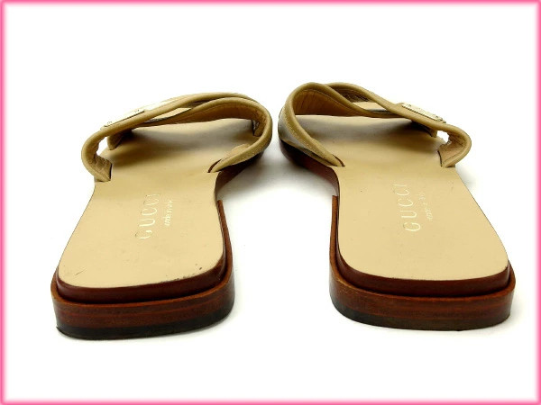 GUCCI Sandals #36C Women's Beige T14851 Brand High Brand Vintage thumbnail 3