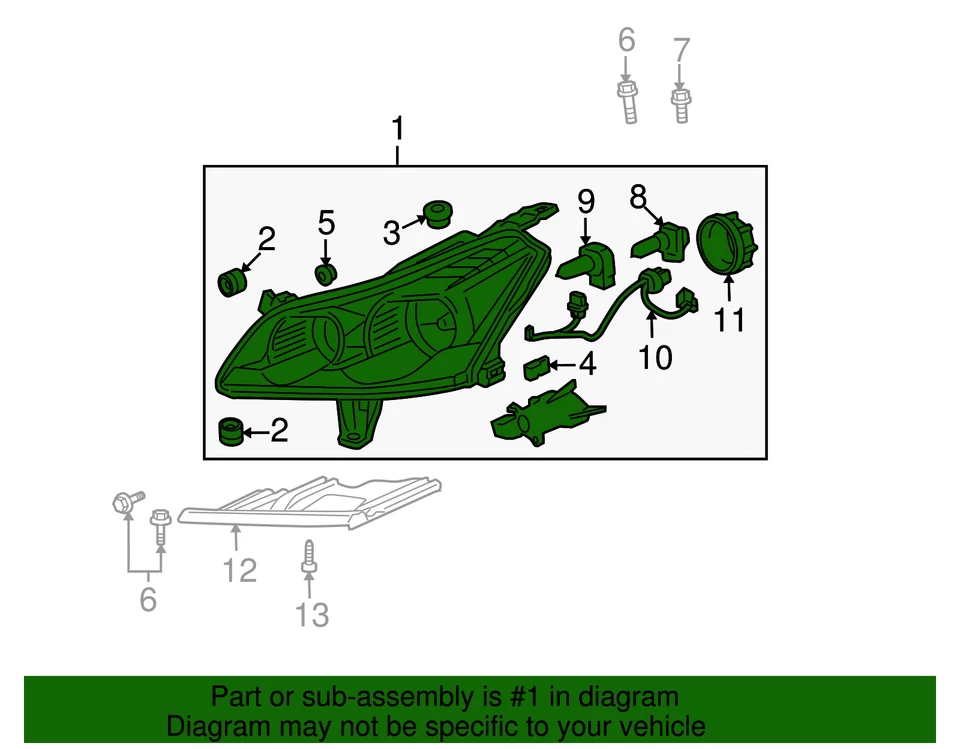 Conjunto de faros laterales de pasajero GM 20794802 genuino CANTIDAD 1 Foto 2 de 4