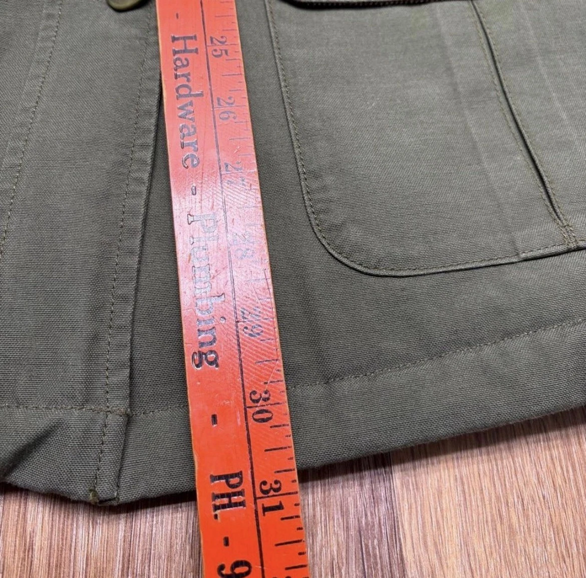 Vintage L.L.Bean Field Canvas Barn Jacket Mens Small Olive Green Brown image 3