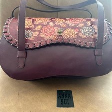 Anna Sui embossed purple handbag used, limited August sale 14Y+ JAPAN