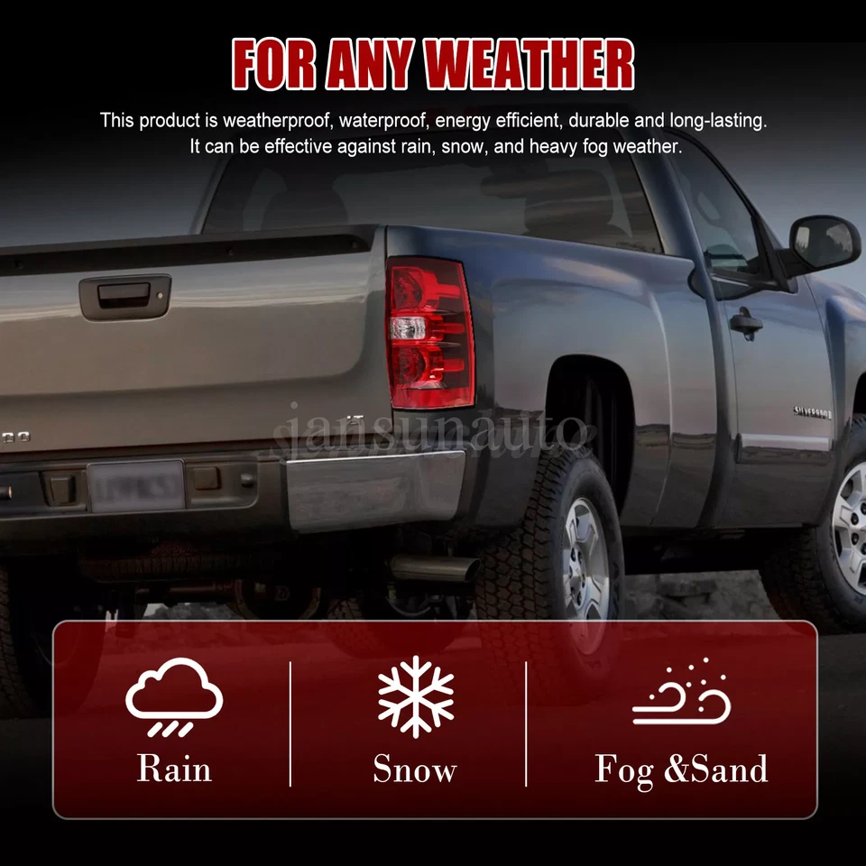 Left Side Tail Light Lamp W/Bulb Fit For Chevrolet Tahoe Suburban 1500 2007-2014 - Image 4 of 4