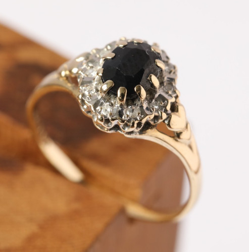 Sapphire & Diamond Cluster Ring