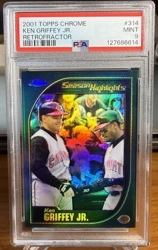 2001 Topps Chrome #314 Ken Griffey Jr. Retrofractor PSA 9/POP 3/NONE HIGHER