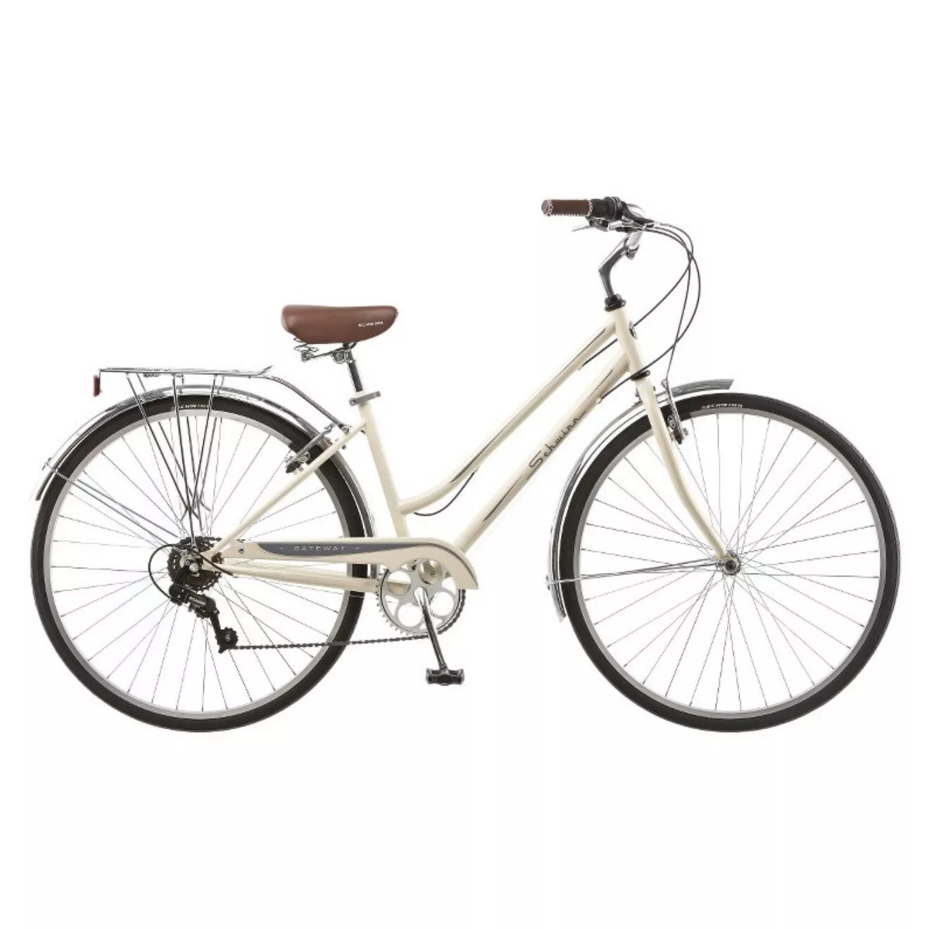 SCHWINN WOMEN&rsquo;S GATEWAY 700C/28&rdquo; HYBRID BIKE - CREAM