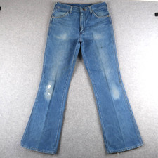 Vintage 70s Wrangler No Fault Denim Jeans Men 31x31 29x30 Flare 945 Den