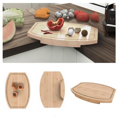 Kitchen counter Wood Corner Cutting Board, Space Saving Countertop Chopping B...