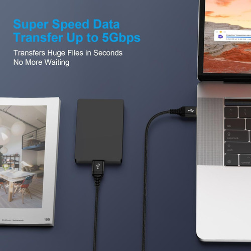 USB to Cable 3 ft, 2Pack USB3.0 Male A A Double Side USBCord...