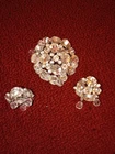 Costume Jewelry Pendant And Earrings Vintage Crystal And Silver