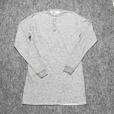 Vtg Sears Thermal Shirt Long Sleeve Winter Skins Henley 2XL Gray 1980  s USA