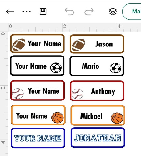 30 Personalized Name Label Waterproof Stickers Kids Teachers Teens Sports - Picture 3 of 3