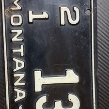 Montana License Plate Black 13-12 Embossed Collectible