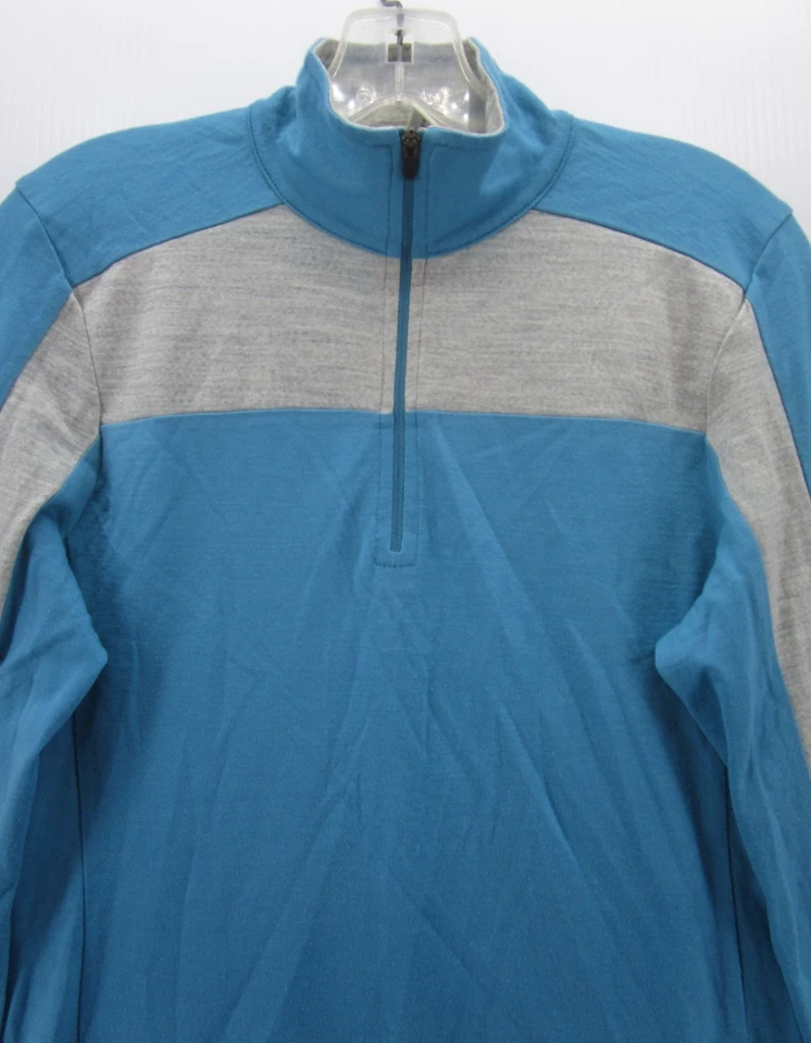 Ibex Jacket Women Medium Blue Merino Wool 1/4 Zip Performance Hiking Pullover * - Image 2 of 4