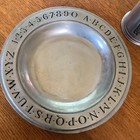 Vtg Stamped Wilton Armetale RWP Pewter Alphabet Bowl and Cup  Columbia PA — photo 2