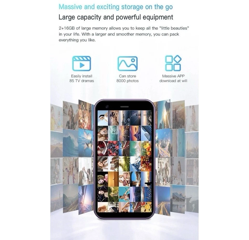 SOYES XS15 3G Mini Smartphone 3.0inch WiFi GPS Quad Core Android 8.1 Cell Phone - Image 4 of 4