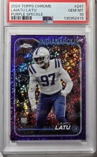 2024 Topps Chrome - Rookies Laiatu Latu #247 Purple Speckle Refractor /275 (RC)