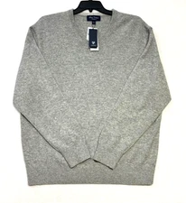 DANIEL CREMIEUX 100% Cashmere Men Sweater Heather Gray Pullover XL NWT $200