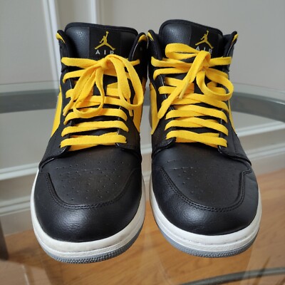 Nike Jordan 1 Retro Mid Phat 2012 364770-050 Black Yellow men's