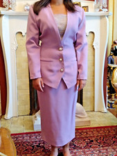 New 1 Of A Kind Silky Lavender Faille Suit W/ Changeable Pearl Rhinestone Insets