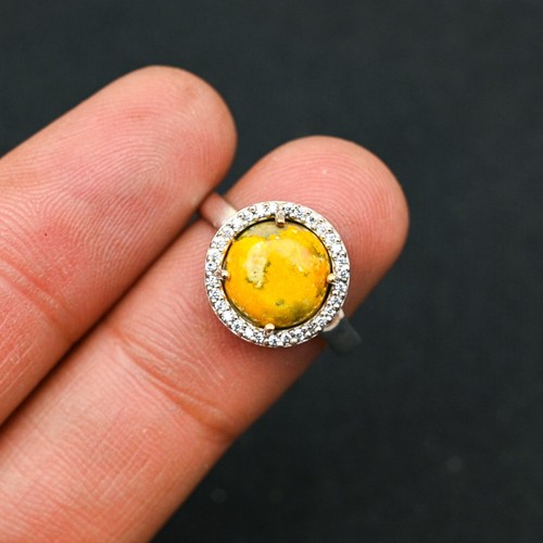 Anillo de joyería de plata esterlina 925 hecho a mano con piedras preciosas de jaspe abejorro regalo para - Imagen 1 de 4