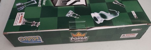 Gamie 12" Glass Chess Board With Frosted And Clear Glass Peices And Glass Board - Picture 3 of 4