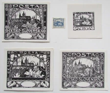 CZECHOSLOVAKIA SCOTT  5 SHOW PROOFS (4 DIFF) 2000's MNH 