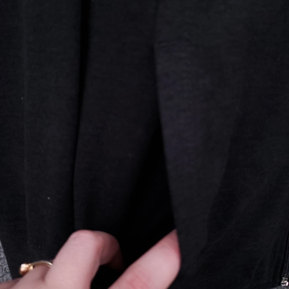 Sudadera con Capucha Mandarina Mujer L Grande Negra Serena Activa Cremallera Completa Manga Larga Elastizada Foto 3 de 4