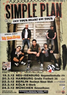 Simple Plan - Get Your Heart On, Tour 2012 | Konzertplakat | Poster