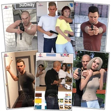 30 Paper Shooting Target Gun Range Pistol Rifle Handgun 3D Color Hostage 23x35