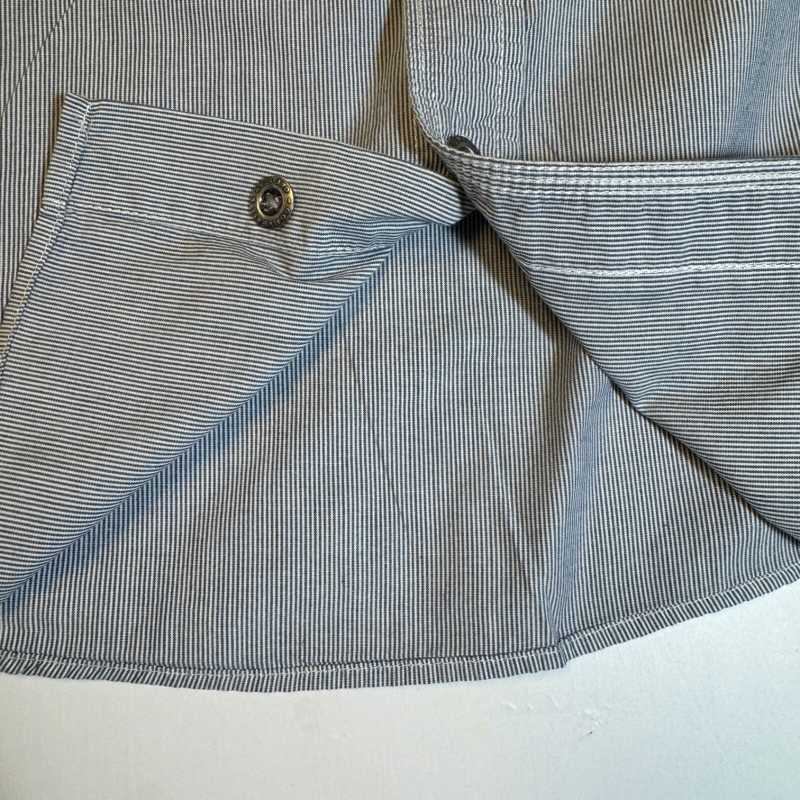 Converse One Star Men's Size M Blue Pinstripe Cotton Long Sleeve Casual Shirt thumbnail 9