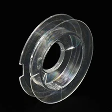 25 Pcs - Empty Bobbin Round Hard Plastic Wire SPOOLS END Clear 4 Ribbon Lace ...