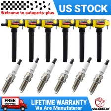 Set of 6 Spark Plug and Ignition Coil Pack For Chrysler 200 300 Dodge Jeep Ram