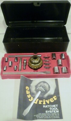 Vintage Creative Tool Easydriver Ratchet Power Ball Tool System with Case
