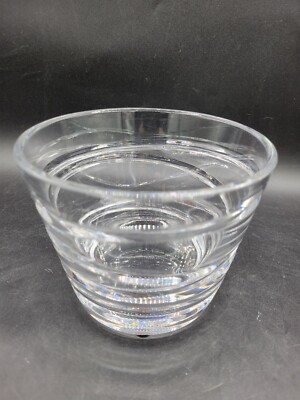 ''Signed'' MODERNIST JASPER CONRAN Waterford CRYSTAL AURA CANDLE Holder 4X5.5''