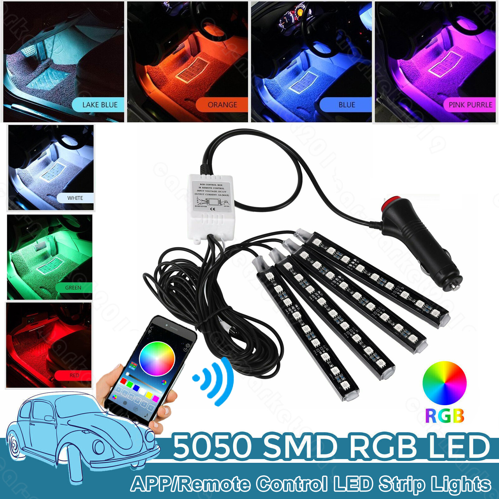 Interior Car Lights Car Accessories APP/Remote Control Under Dash Lighting