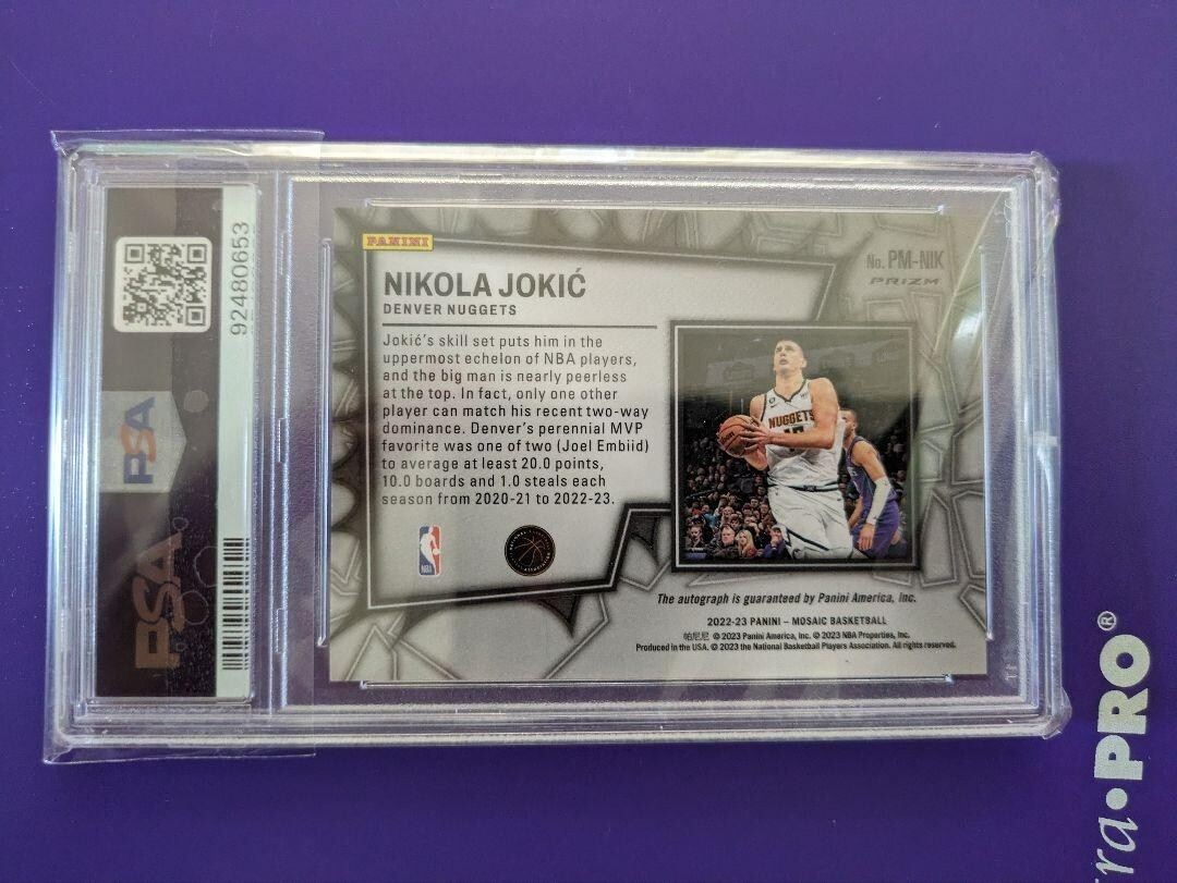 PSA 10 GEM MT Nikola Jokic Mosaic Pictographs Choice Panini 2022 
