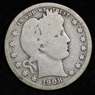 1908-O Silver Barber Quarter GOOD FREE SHIPPING