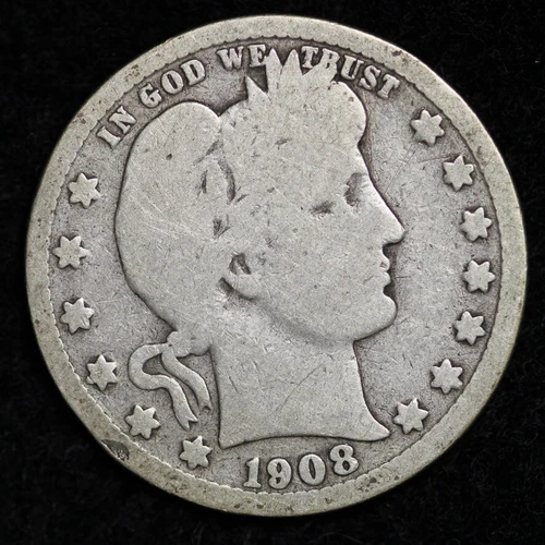 1908-O Silver Barber Quarter GOOD FREE SHIPPING