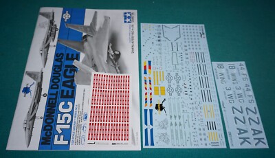 F-15C Eagle Tamiya 1/32 60304 Decals Instructions RBF Flags.